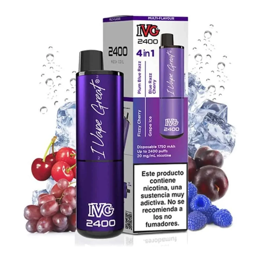 IVG 2400 Purple Edition 4 en 1 20 mg IVG 2400 Purple Edition 4 en 1 20 mg